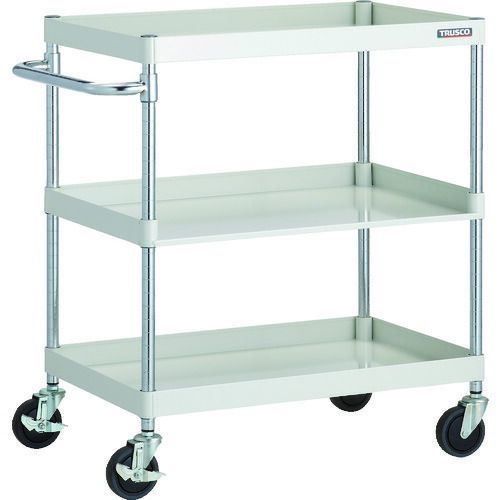 ＴＲＵＳＣＯ ツールワゴン フェニックスワゴン 省音 ７５０Ｘ５００ＸＨ８８０ ３方棚板付 ホワイト