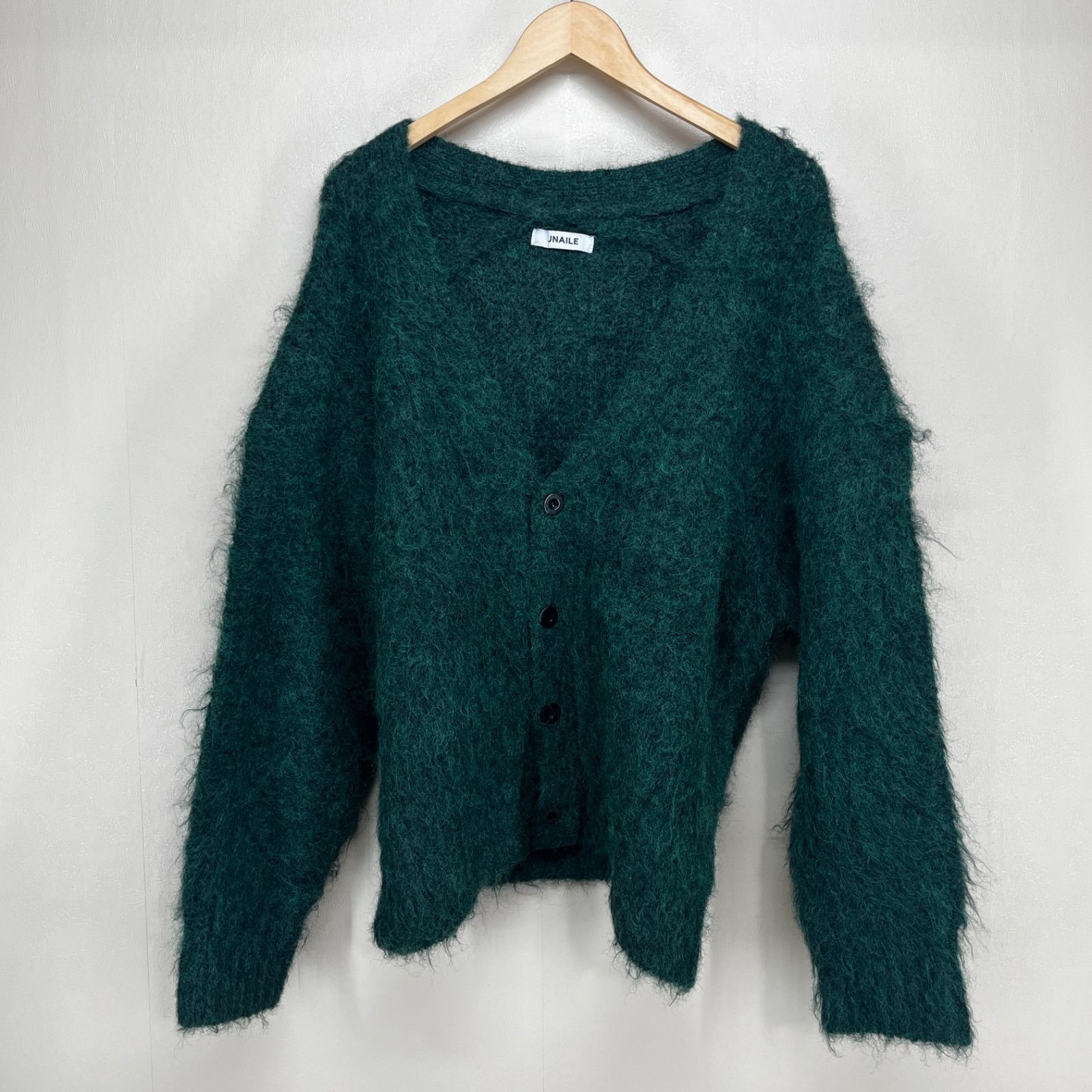 アンエイル モヘア Vネックカーディガンニット (グリーン/M) - メルカリ