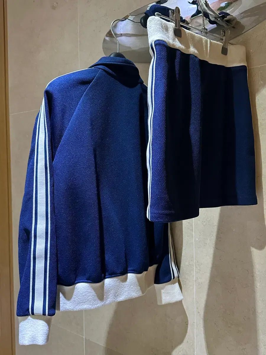 Celine セリーヌ ネイビー ジップアップ ジャケット スカート セットアップ