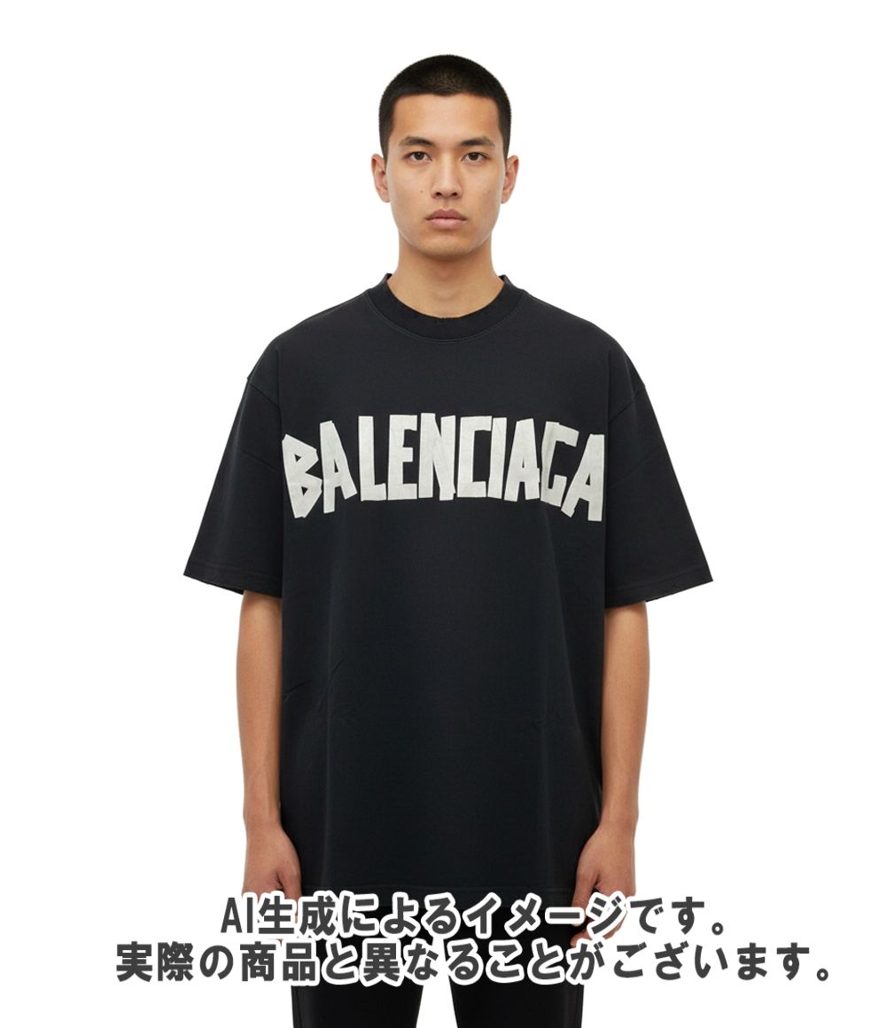 バレンシアガ 半袖Tシャツ Tape Type T-Shirt ダメージ加工 23SS