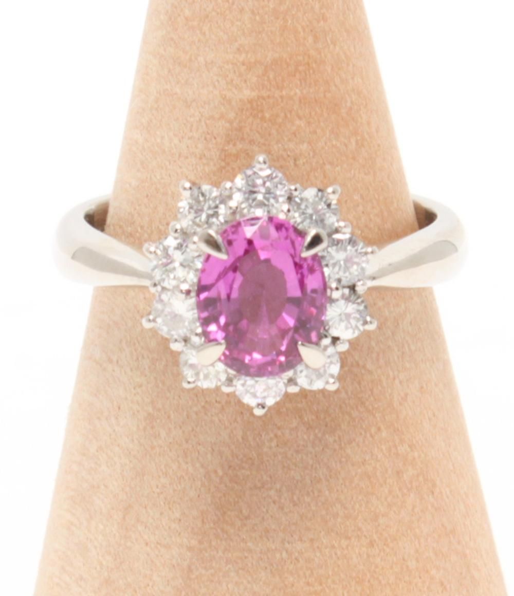 リング 指輪 Pt 900 ピンクサファイヤ 1 53 ct ダイヤ 0 57 レディース SIZE 11号