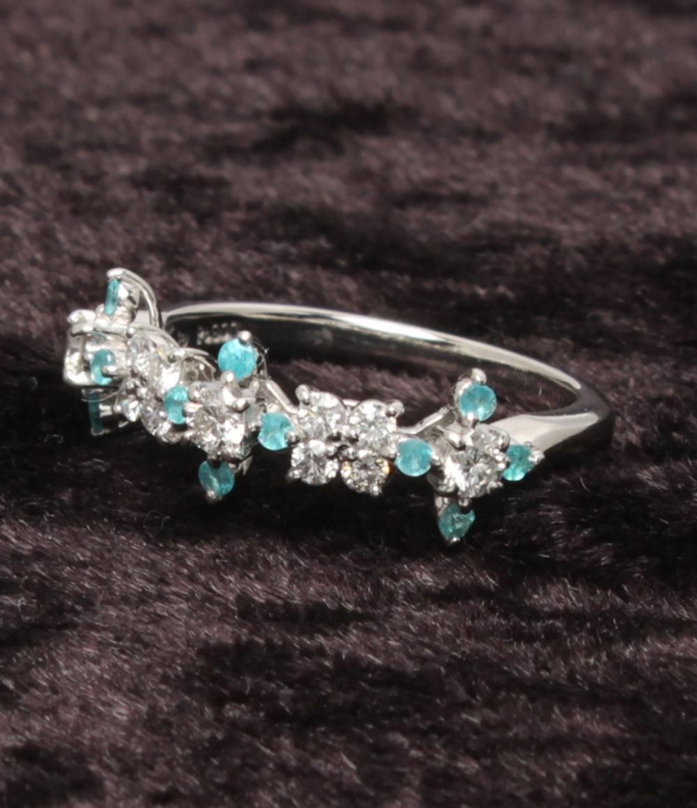  タサキ リング 指輪 Pt 900 ダイヤ 0.32 ct パライバトルマリン レディース SIZE 9号 TASAKI リング 指輪 アクセサリー