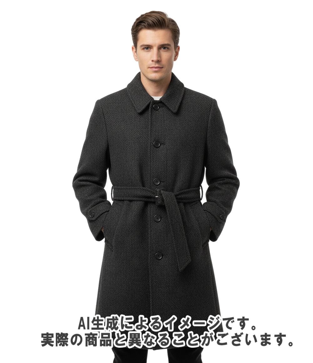 ポロ・ラルフローレン ステンカラーコート ウール ヘリンボーン