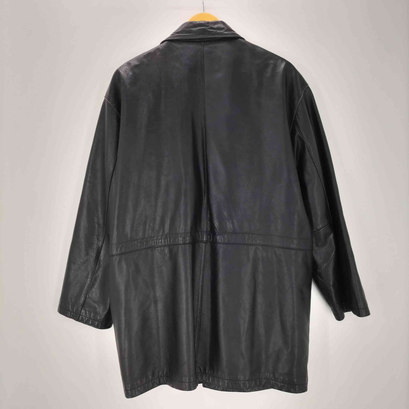 メンズ ユーズドフルギ USED古着 LAMB LEATHER CAR COAT 裏地キルティング 羊革 ラムレザー カーコート メンズ import：L