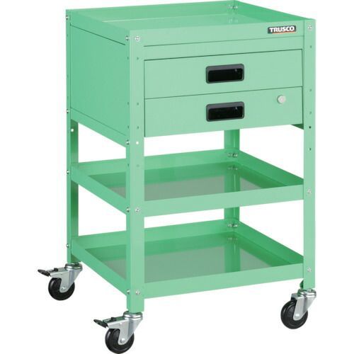 ＴＲＵＳＣＯ ツールワゴン ラビットワゴン ５００Ｘ５００ 引出２段付 ヤンググリーン