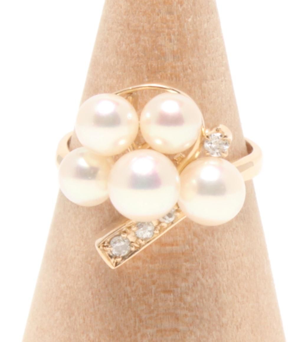 リング 指輪 K 14 パール ダイヤ レディース SIZE 7号