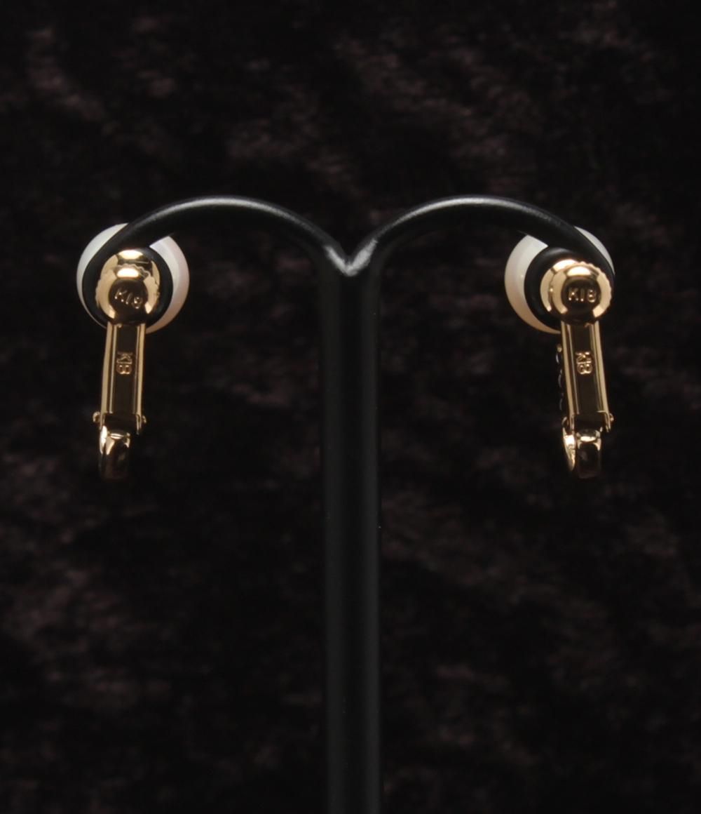 イヤリング K 18 パール 7.3 mm ダイヤ 0.042 ct レディース