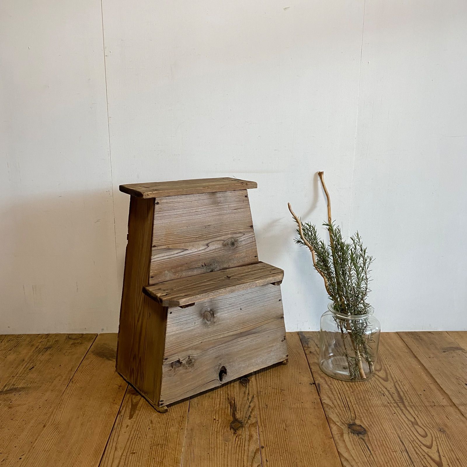 アンティーク 古道具 木製 踏み台 スツール ステップボックス 民藝