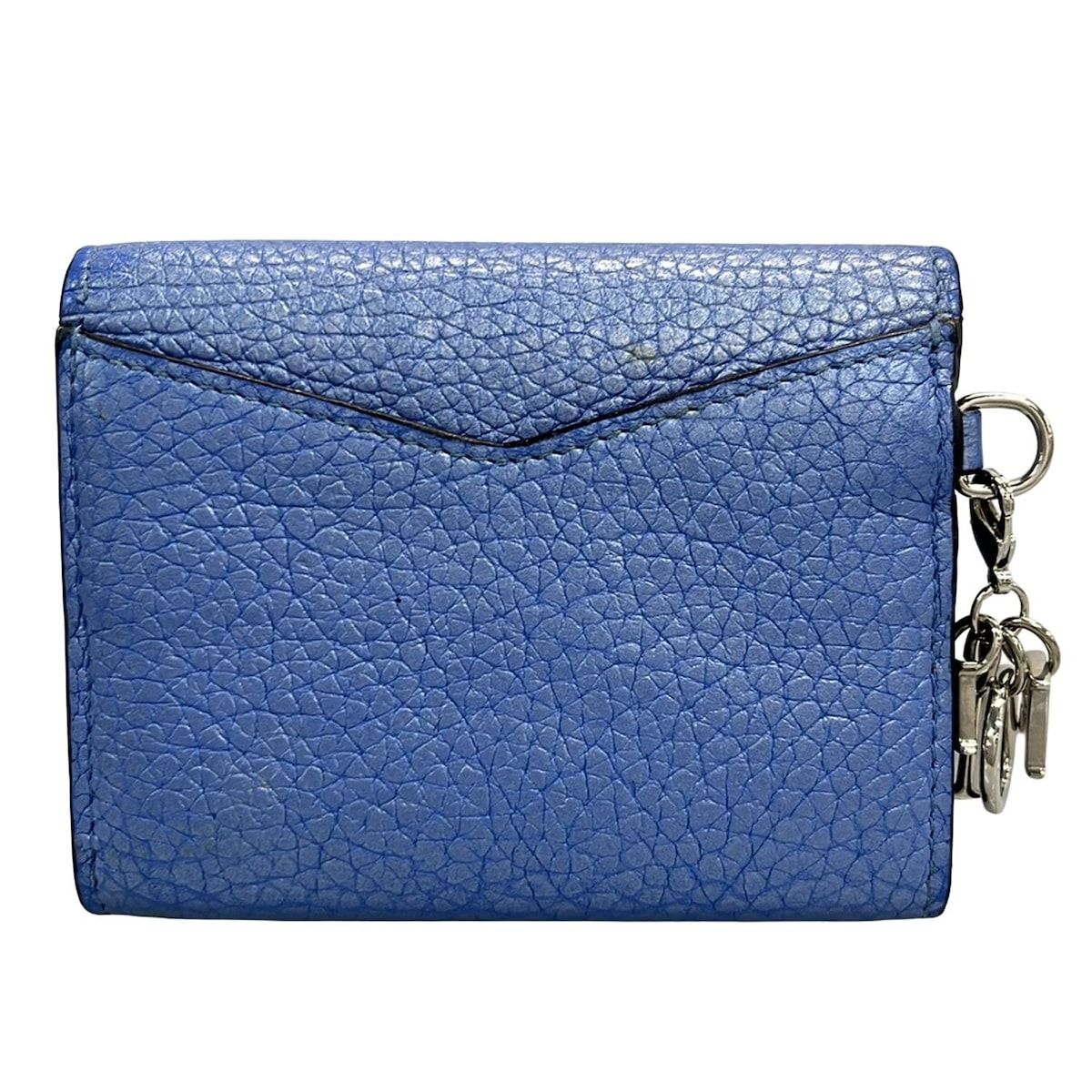 DIOR ChristianDior ディオール クリスチャンディオール カードケース - ブルー メタリック レザー