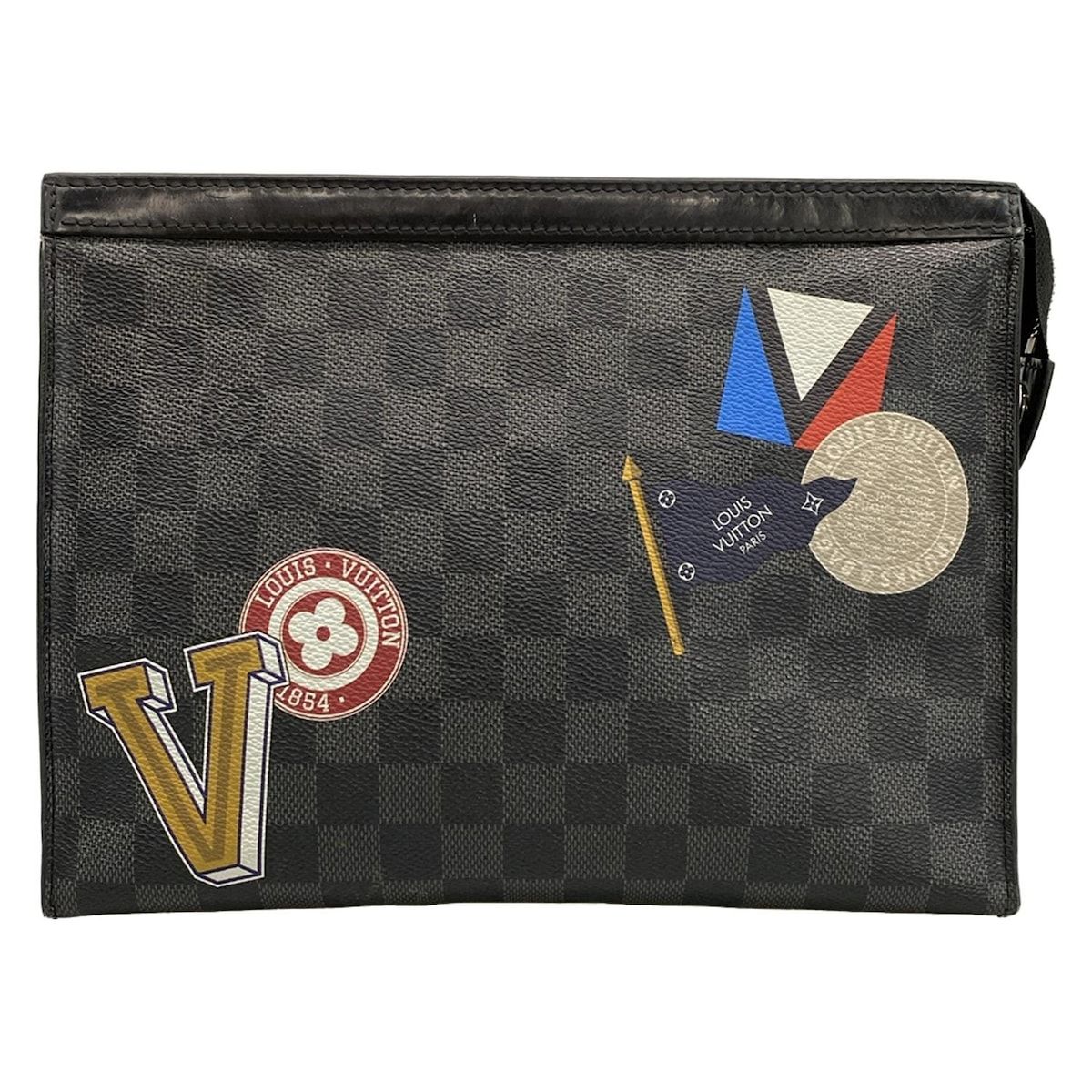 LOUIS VUITTON ルイヴィトン クラッチバッグ LVリーグ ポシェットヴォワヤージュMM N 64442 ダミエグラフィット