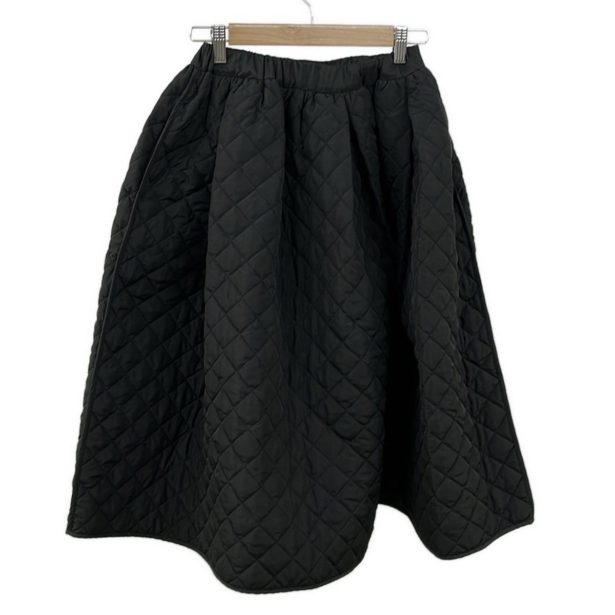 Gypsohila ジプソフィア ロングスカート サイズF レディース 黒 キルティング ウエストゴム