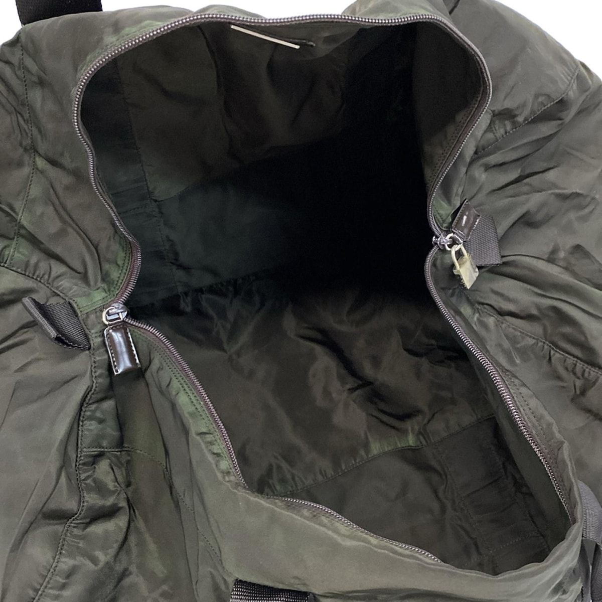 PRADA(プラダ) ボストンバッグ - カーキ レザー - メルカリ