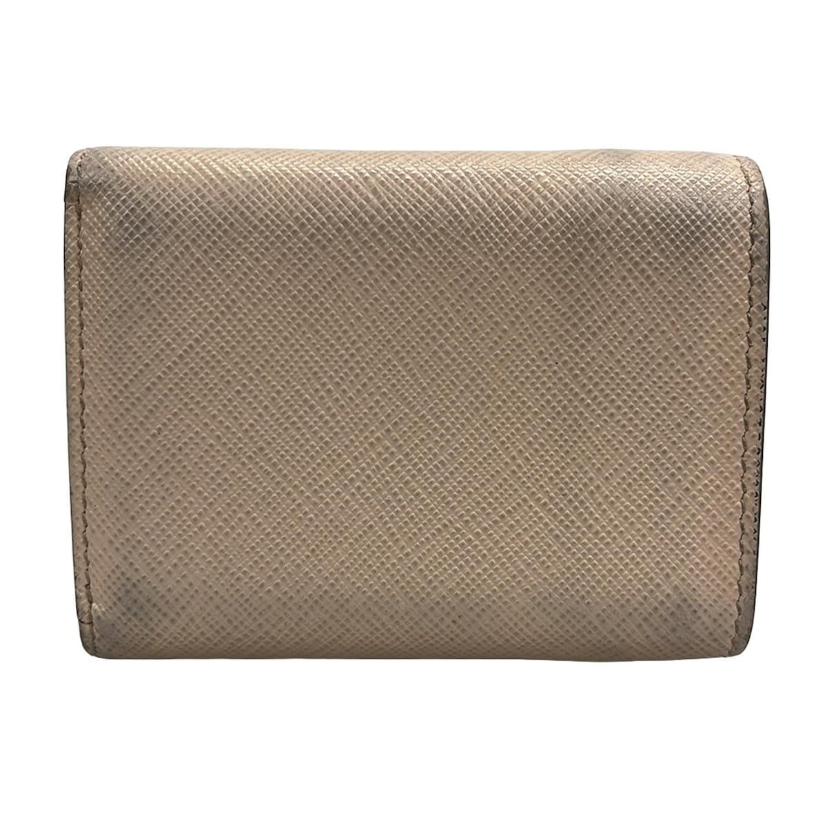 PRADA プラダ 3つ折り財布 - ピンク×グレー バイ レザー