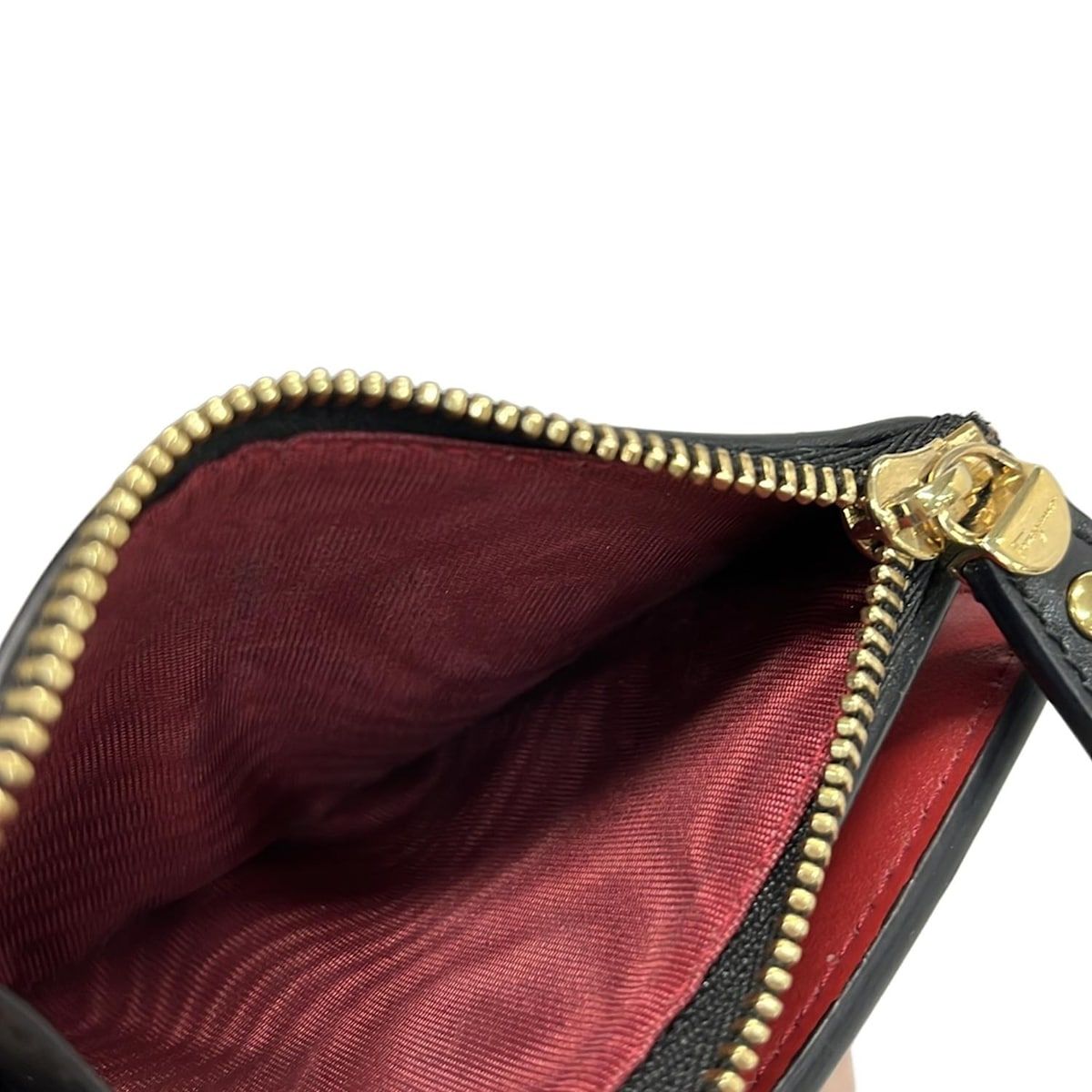  FERRAGAMO SalvatoreFerragamo サルバトーレフェラガモ コインケース ヴァラ 黒×ベージュ×ブラウン ヒョウ柄 レザー その他 折り財布