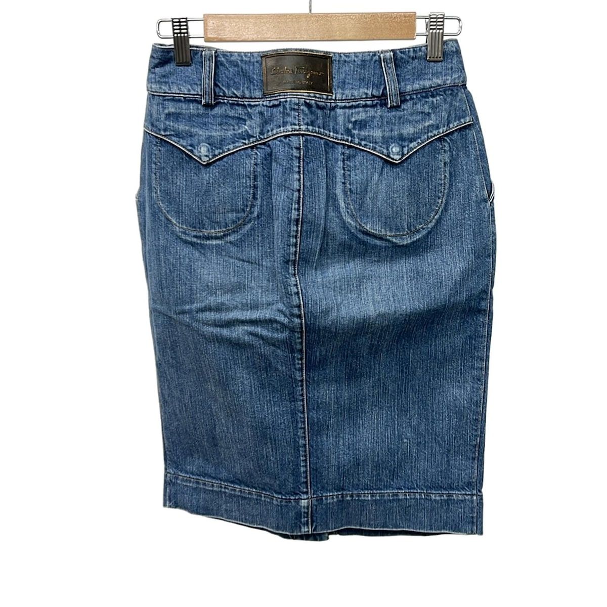 SalvatoreFerragamo サルバトーレフェラガモ スカート サイズＤ38 レディース - ブルー デニム ひざ丈