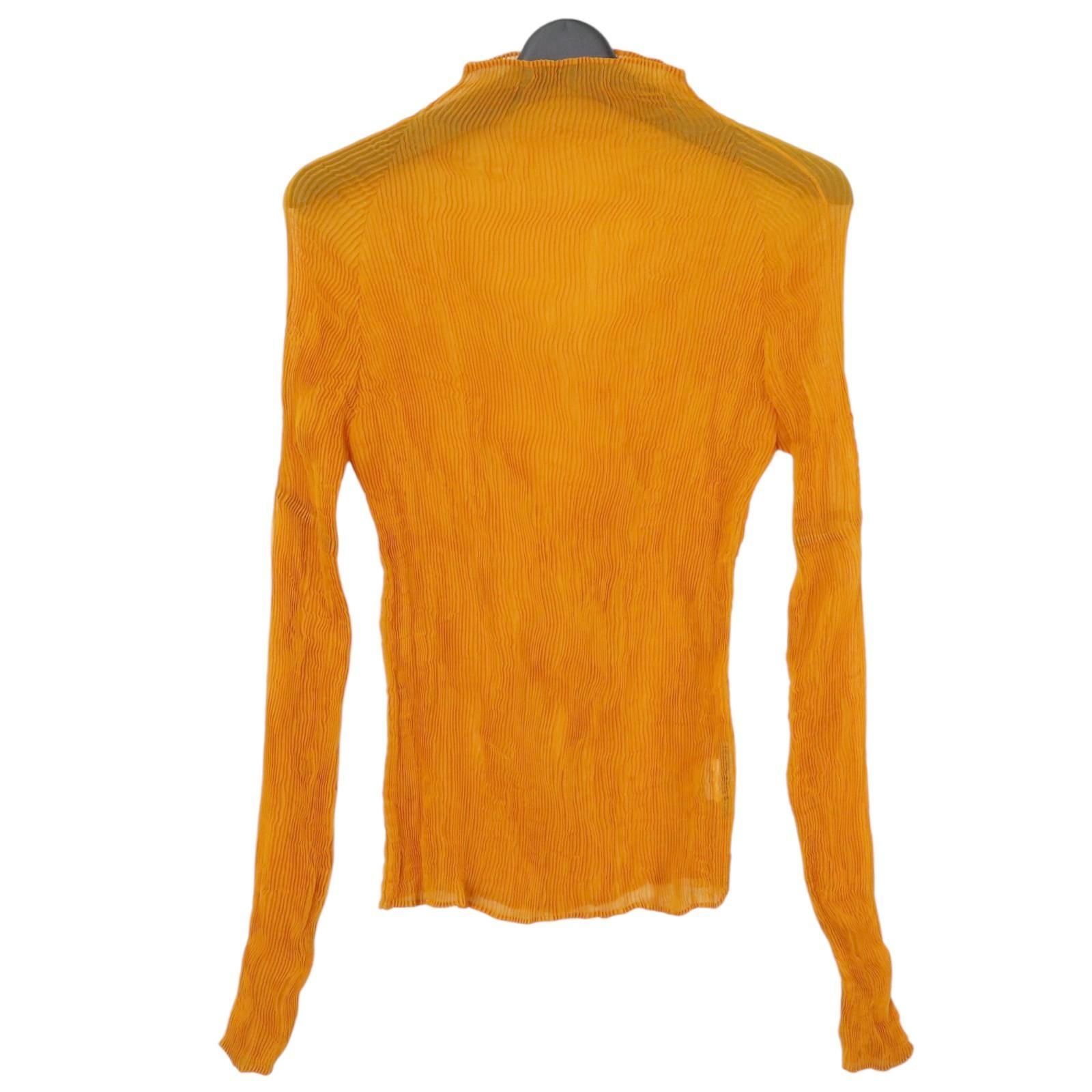 ISSEY MIYAKE イッセイミヤケ シアーハイネック プリーツトップス