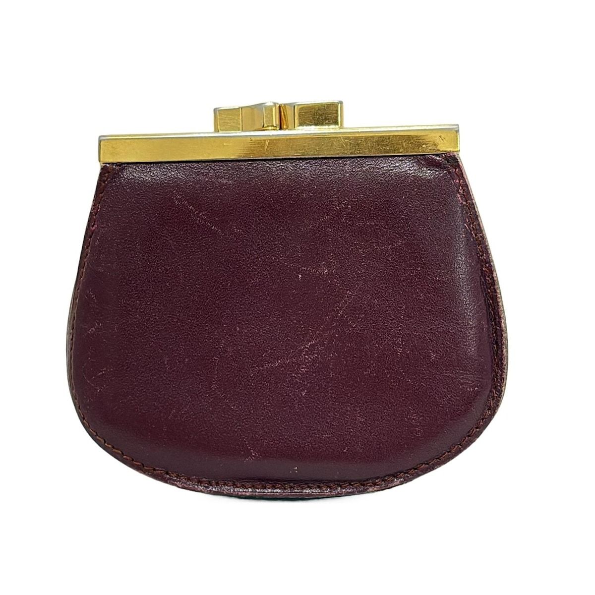 カルティエ マストライン ドゥ がま口 ボルドー レザー ケース Cartier(カルティエ) コインケース マストライン ボルドー がま口