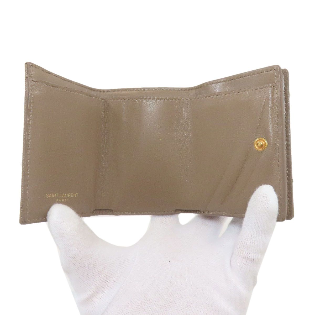  YVES SAINT LAURENT イヴ サンローラン コンパクトウォレット カサンドラ 二つ折り財布 小銭入れあり レザー レディース その他 小物
