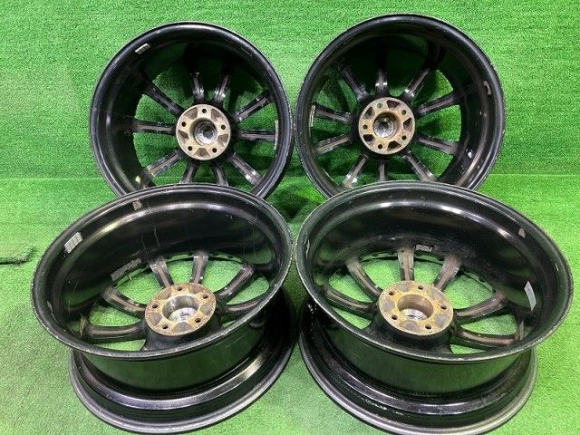 マナレイスポーツ ｸﾗｳﾝ ホイール アルミ ブラックポリッシュ 18インチ 8 J 5穴 4本 114 3 45