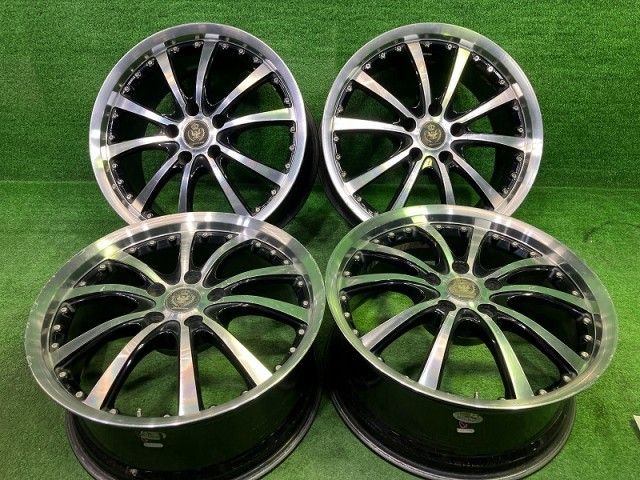 マナレイスポーツ ｸﾗｳﾝ ホイール アルミ ブラックポリッシュ 18インチ