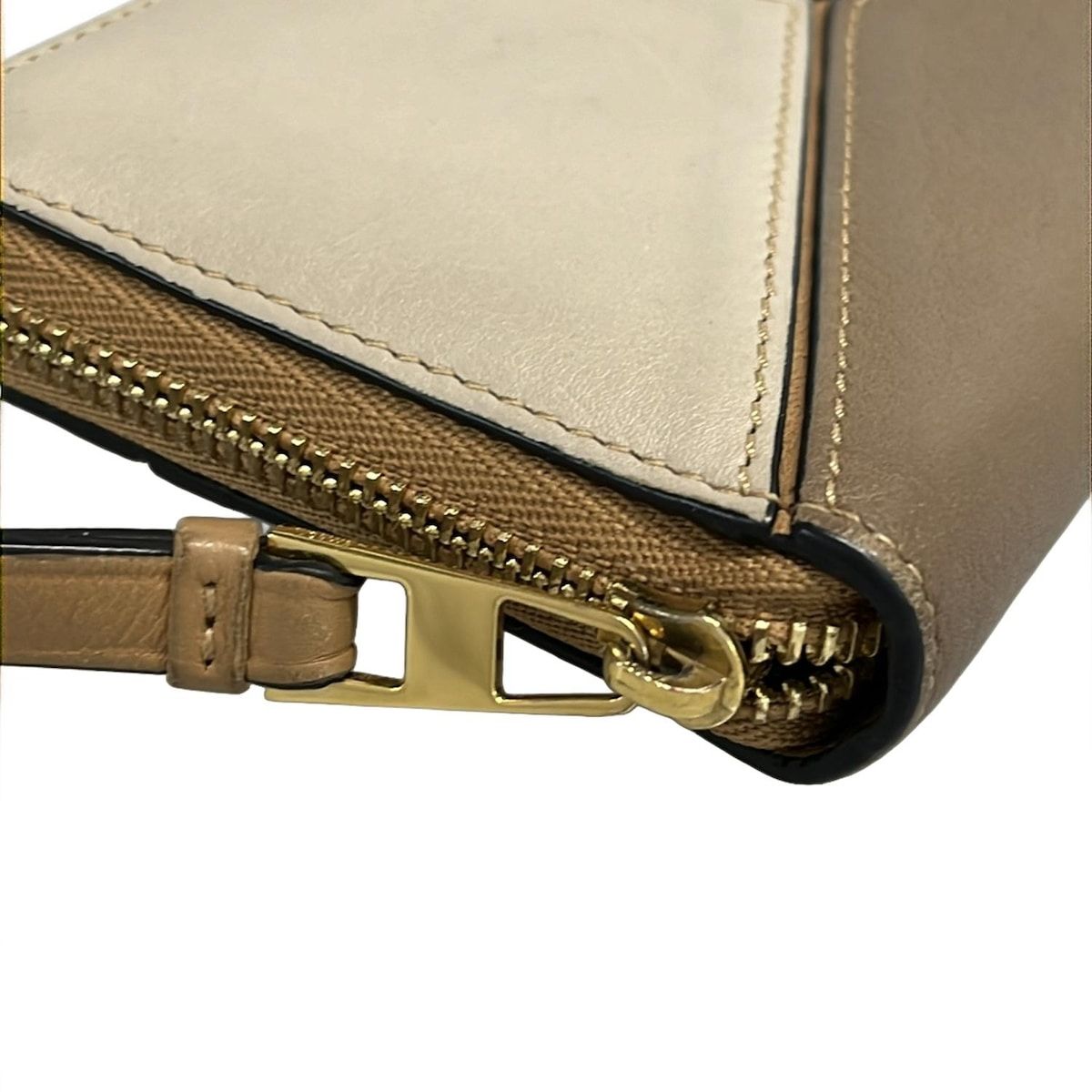  LOEWE ロエベ カードケース パズル ライトブラウン×ブラウン ラウンドファスナー レザー カードケース 小物