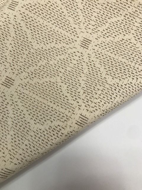 紬(単衣) (麻の葉紋様 クリーム色系 バチ衿) 紬(単衣) (麻の葉紋様