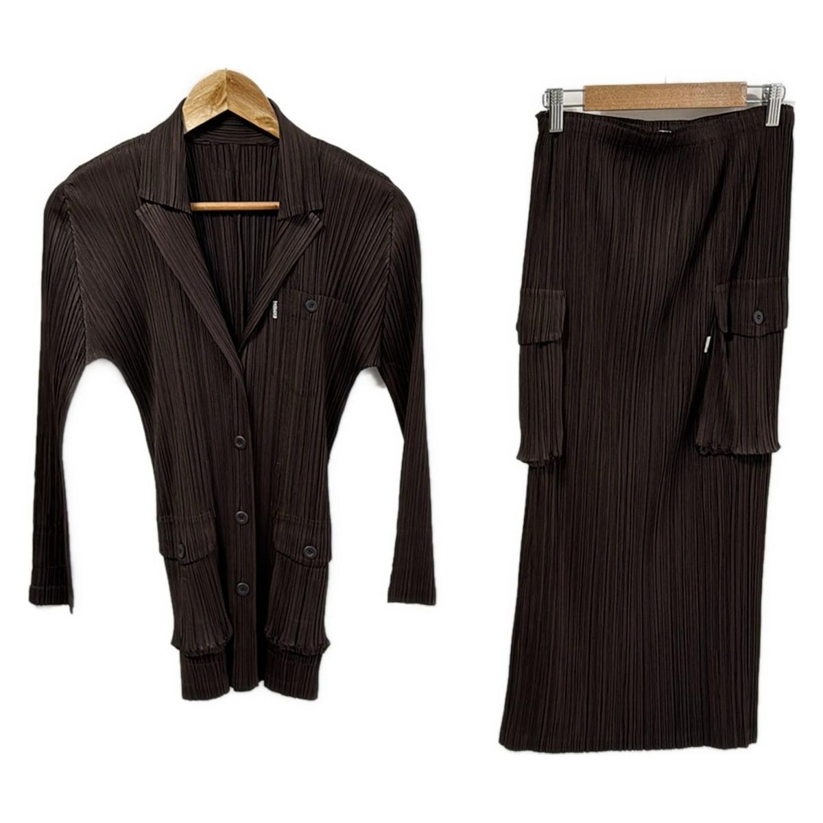 PLEATS PLEASE プリーツプリーズ スカートスーツ レディース ダークブラウン プリーツ