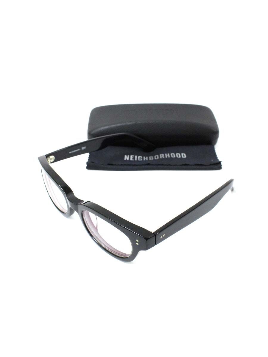 ネイバーフッド TRAMP トランプ メガネ ブラック エフェクター コラボ セルフレーム スクエア