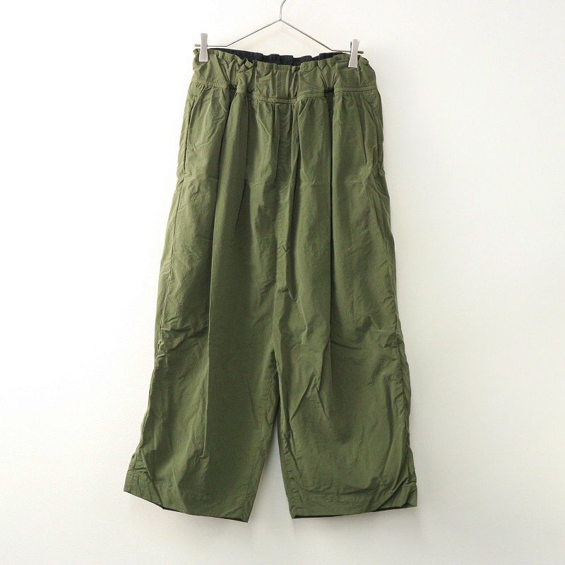 ノーコントロールエアー フィルマム FIRMUM ナイロンタッサー ガーメントダイ ワイドパンツ XS カーキグリーン