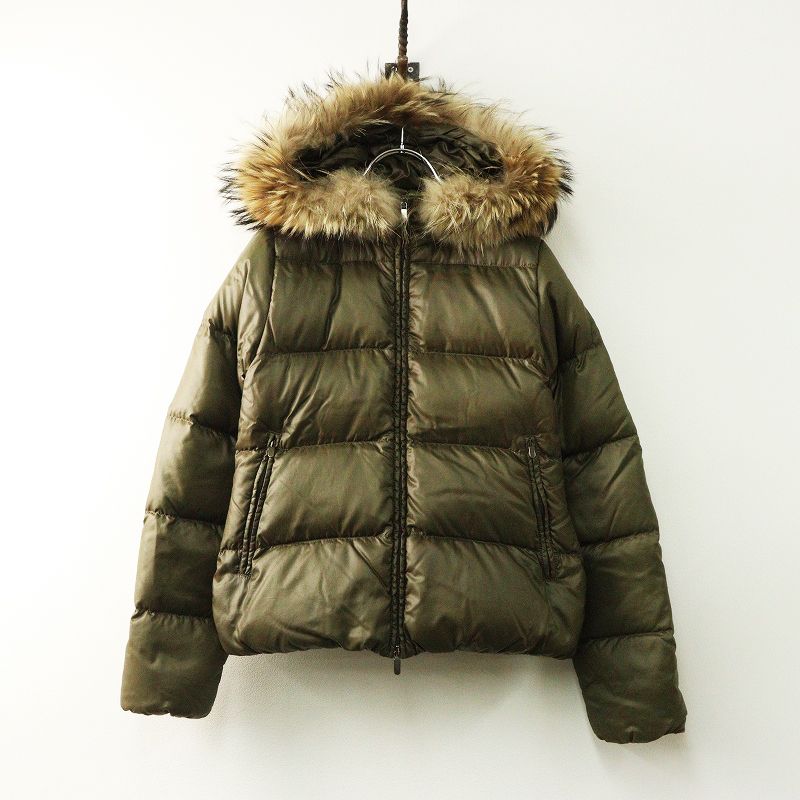 【極美品】【2XL】デュベティカ　ダウンジャケット　ラクーンファー　オリーブ デュベティカ DUVETICA ラクーンファー ダウンジャケット 38｜オリーブ