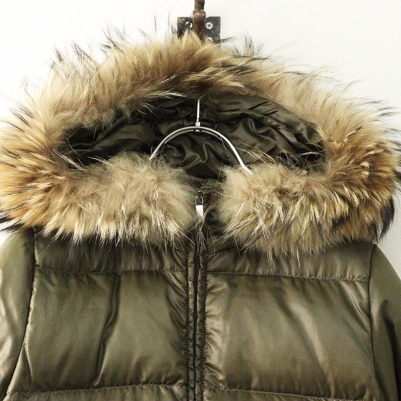 【極美品】【2XL】デュベティカ　ダウンジャケット　ラクーンファー　オリーブ デュベティカ DUVETICA ラクーンファー ダウンジャケット 38｜オリーブ