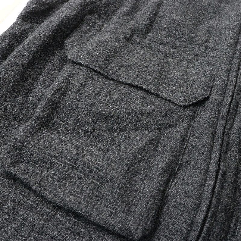  ノーコントロールエアー フィルマム FIRMUM 梳毛ウール コットンストライプドビー二重織ロングベスト S チャコール 登山用品 アウトドア