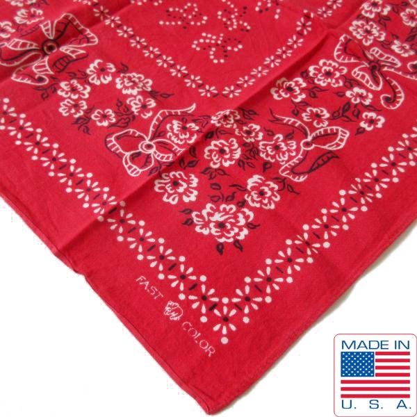 50 s 下鼻 象 バンダナ 赤系 花柄 フラワー エレファントブランド トランクダウン FAST COLOR ビンテージ D 138