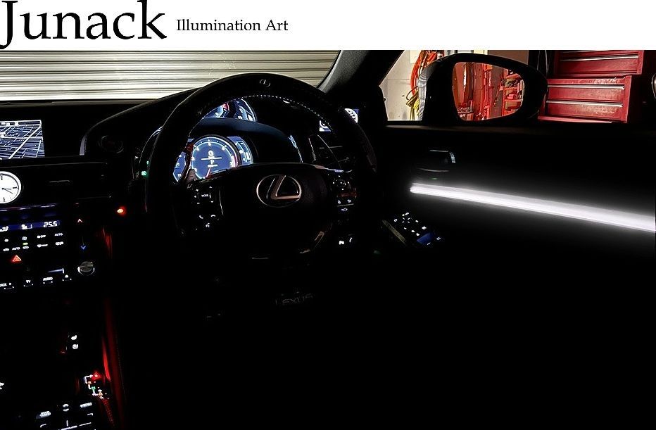 M s レクサス 10系 RC F Junack リ ザード アンビエントイルミネーション 室内ドアイルミネーション 左右ドア用 ホワイト 白色 ジュナック パーツ 部品 光る アンビエントライト LZR AI L 1 W