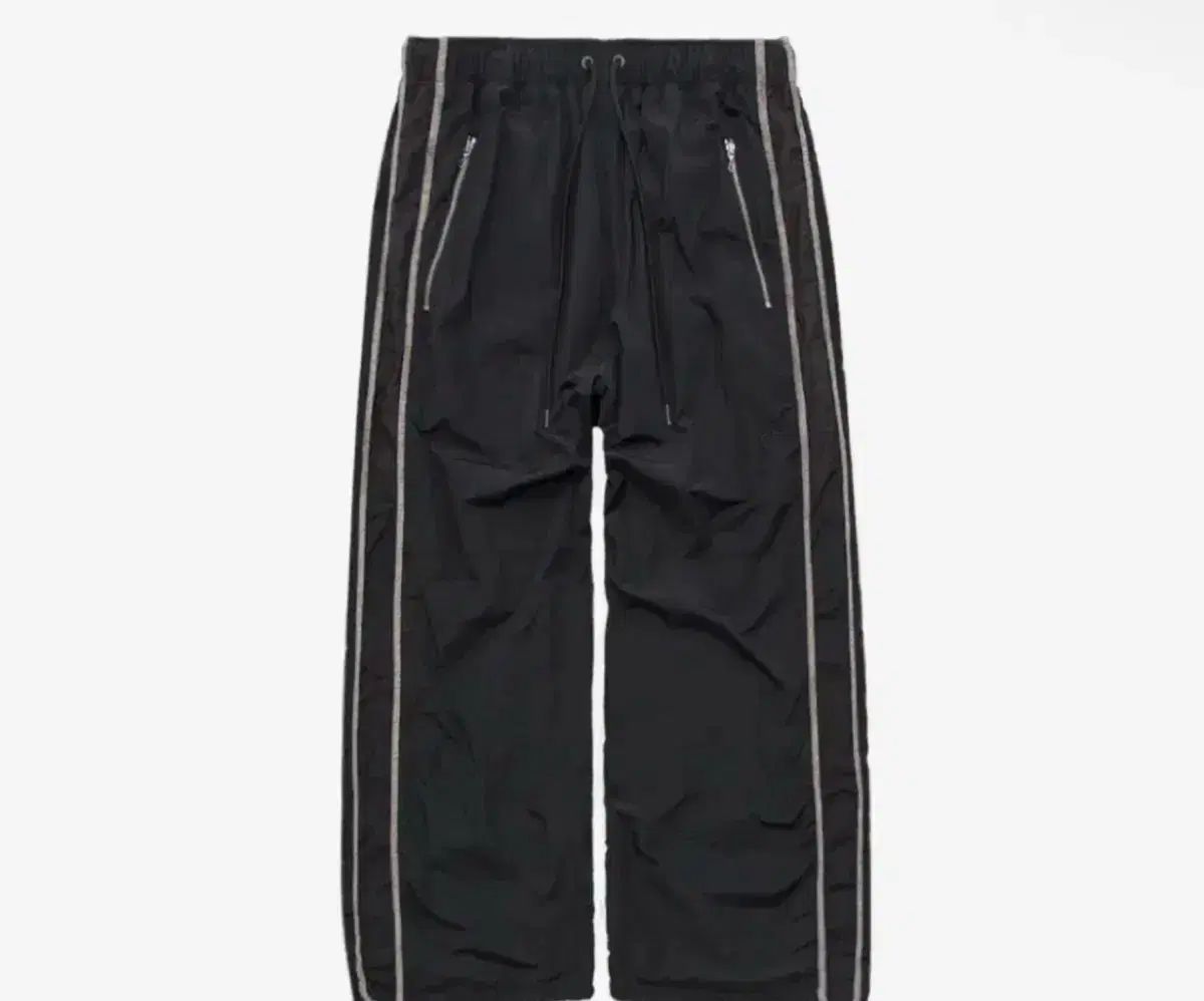 3 1011 ナイロン トラック パンツ フローラルパイピング ブラック