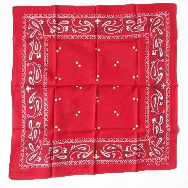 50 s 下鼻 象 バンダナ 赤系 ペイズリー エレファントブランド トランクダウン FAST COLOR ビンテージ D 138