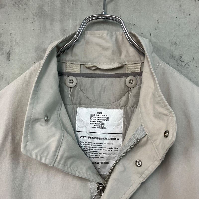 WYM LIDNM ウィム バイ リドム LAYERED 3WAY MILITARY BLOUSON SHORT M 