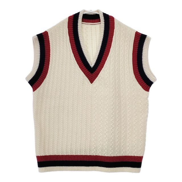 nest Robe 01223-1028 ラムウールニットチルデンベスト ノースリーブ ベスト オフホワイト レディース ネストローブ 5-1205 T∞