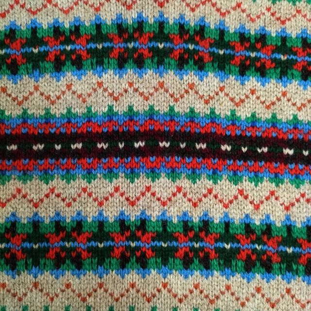 RALPH LAUREN フェアアイル柄 Vネック カシミヤ混 ノースリーブニット