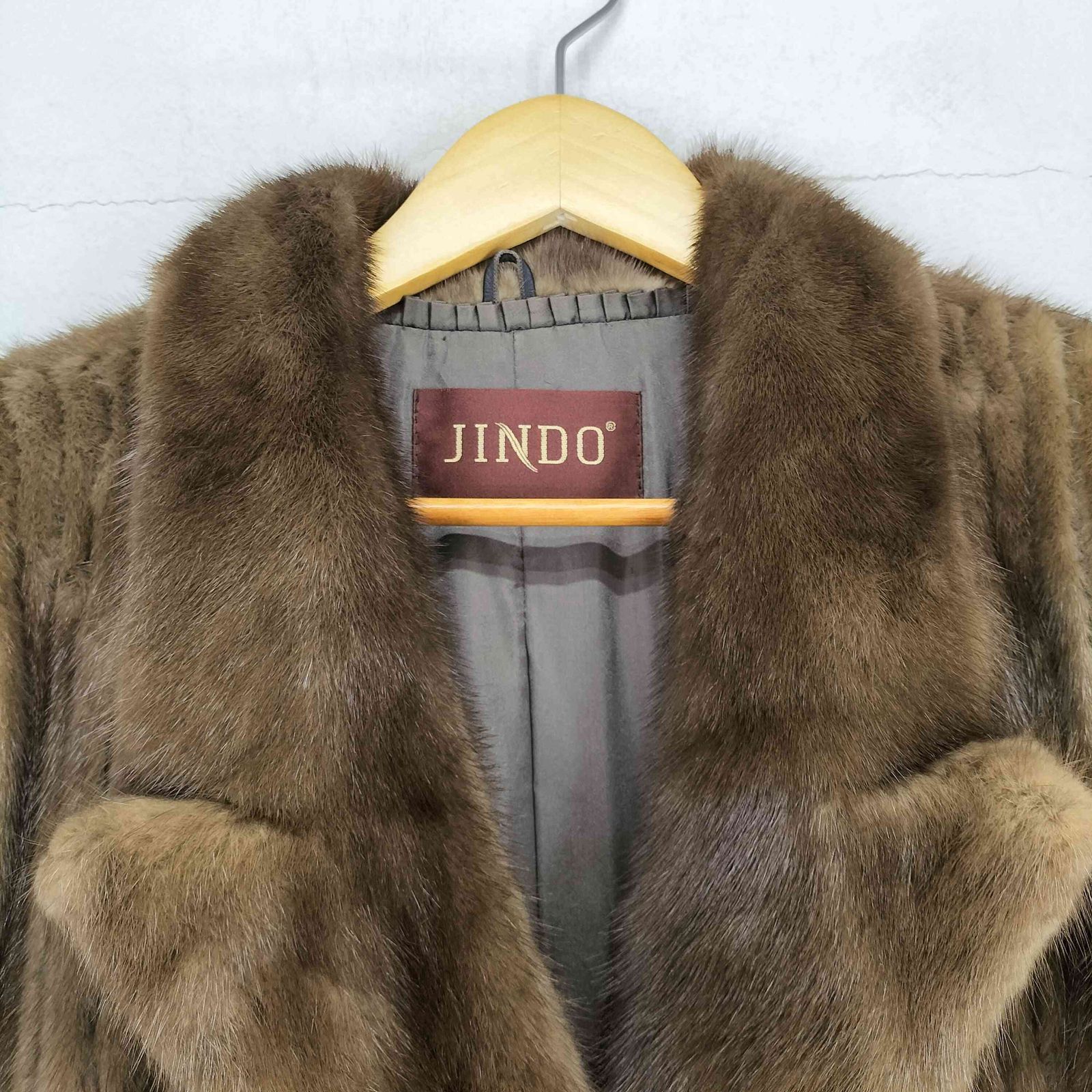 JINDO サガミンク コート 毛皮 サガミンク SAGA MINK JINDO MINK FUR 銀サガ ミンクファーダブル