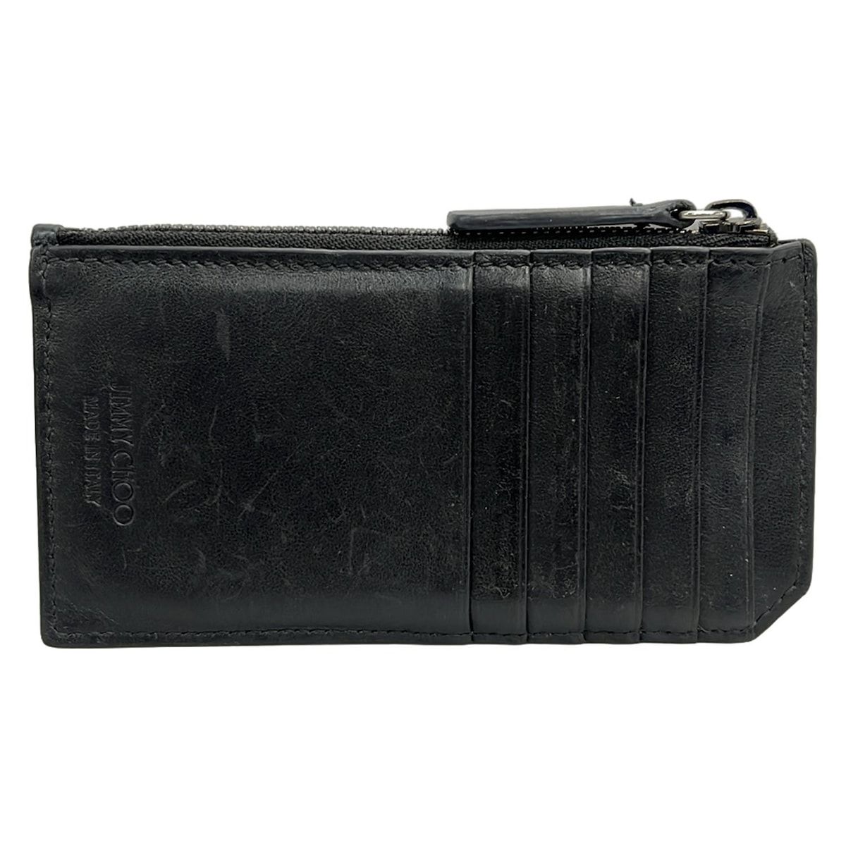 JIMMY CHOO ジミーチュウ コインケース - 黒 カードケース付き スタッズ スター レザー