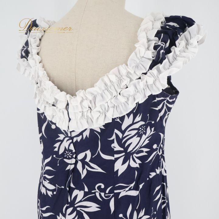 フラダンス 衣装 ワンピース ドレス ネイビー系 プリンセスカイウラニ