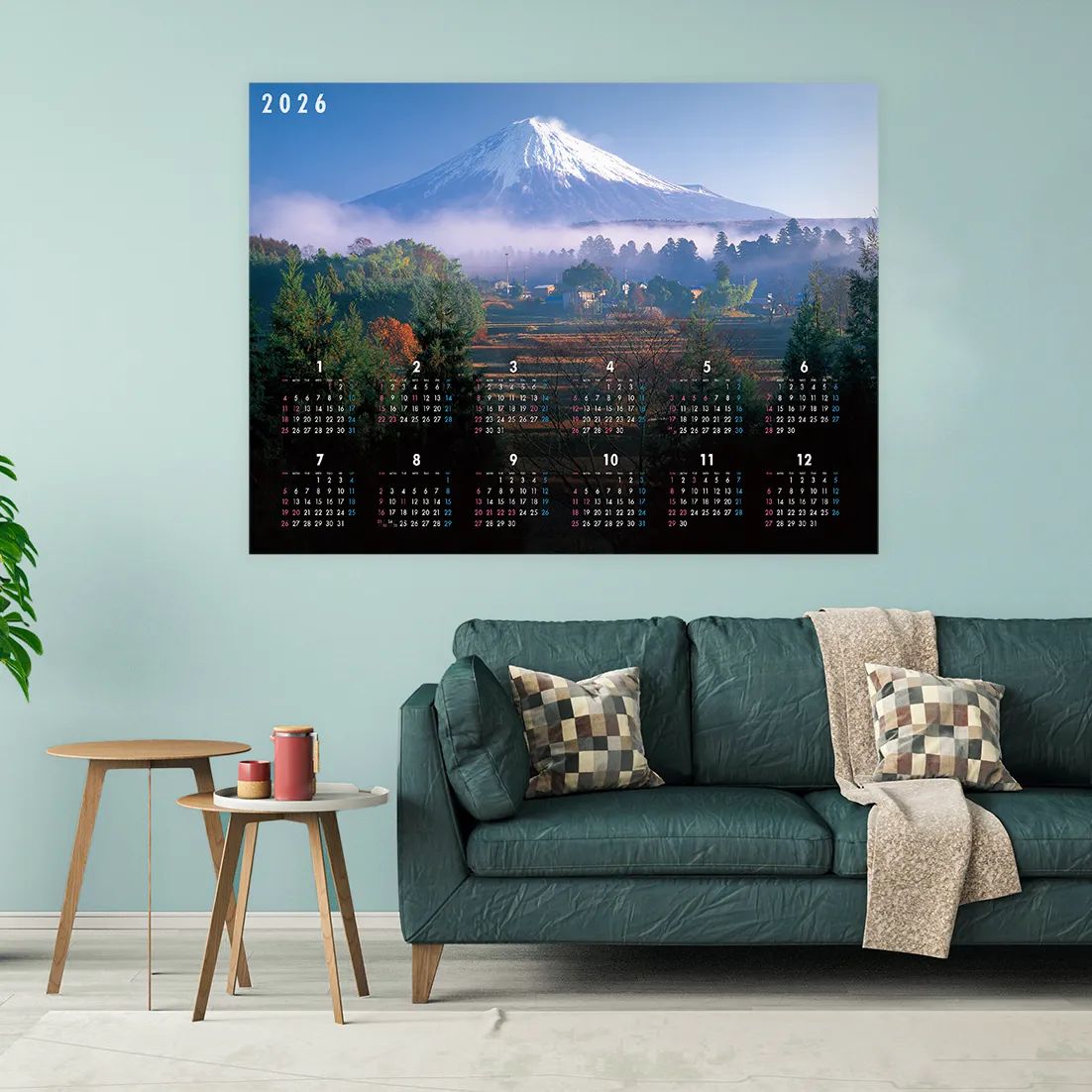 2026年 大判カレンダー 富士山 和風 風景 富嶽十二彩 令和8年