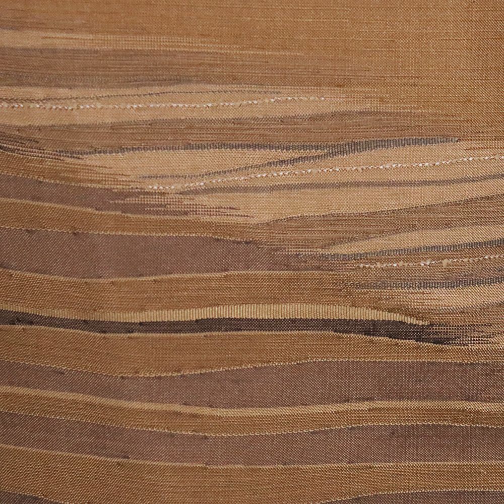  聚楽謹製 柿渋染 紬 訪問着 袷 正絹 茶色 横縞 流水 Mサイズ ki 31475 レディース シルク ギフト 30代 40代 50代 訪問着 付け下げ 着物