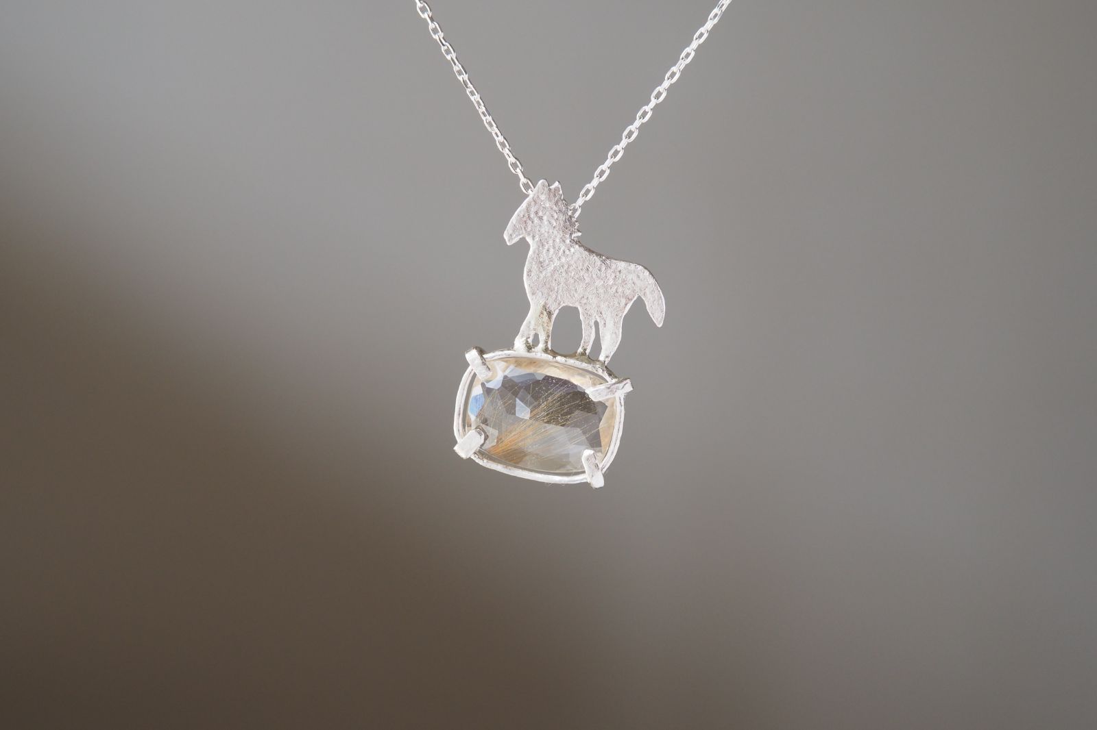 equus ルチルクォーツとシルバーのネックレス silver 925 ◼pivo◼2460