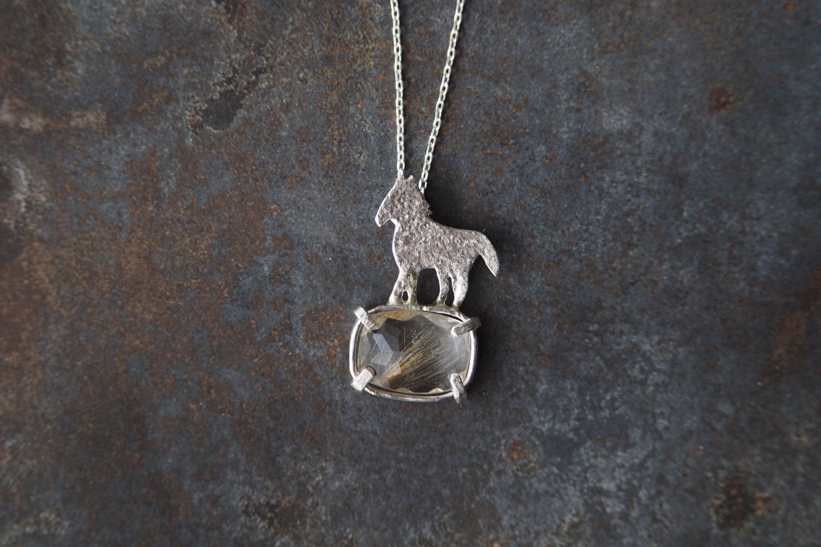 ルチルクォーツとシルバーのネックレス silver