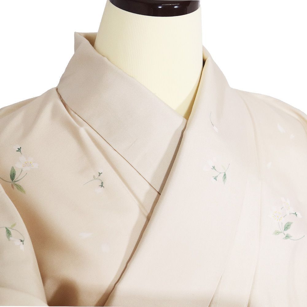 白山紬 訪問着 袷 正絹 ピンク 桜 SSサイズ ki31479 美品 お洒落訪問着
