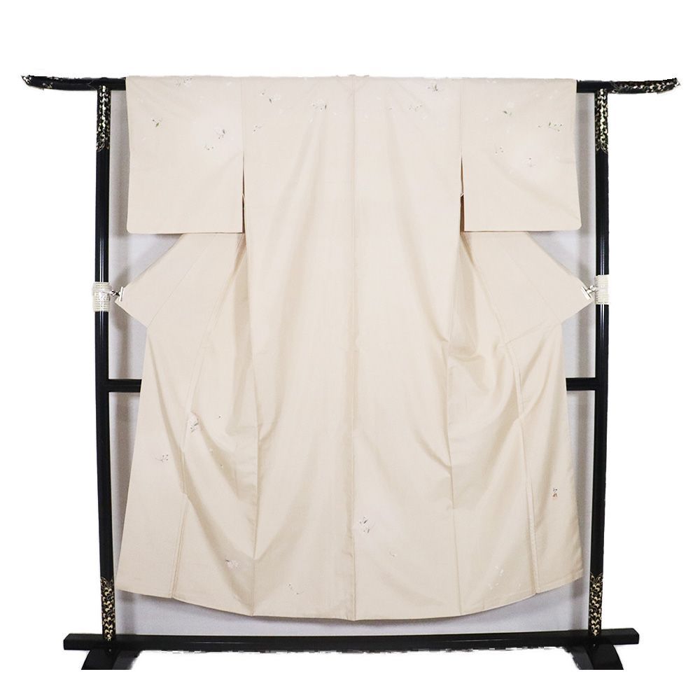 白山紬 訪問着 袷 正絹 ピンク 桜 SSサイズ ki31479 美品 お洒落訪問着