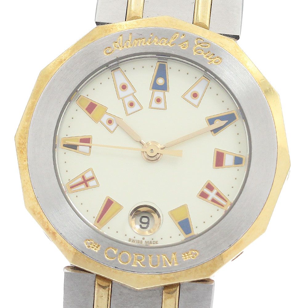 コルム CORUM 39.610.21.V 052 アドミラルズカップ デイト クォーツ レディース 箱 保証書付き_931951