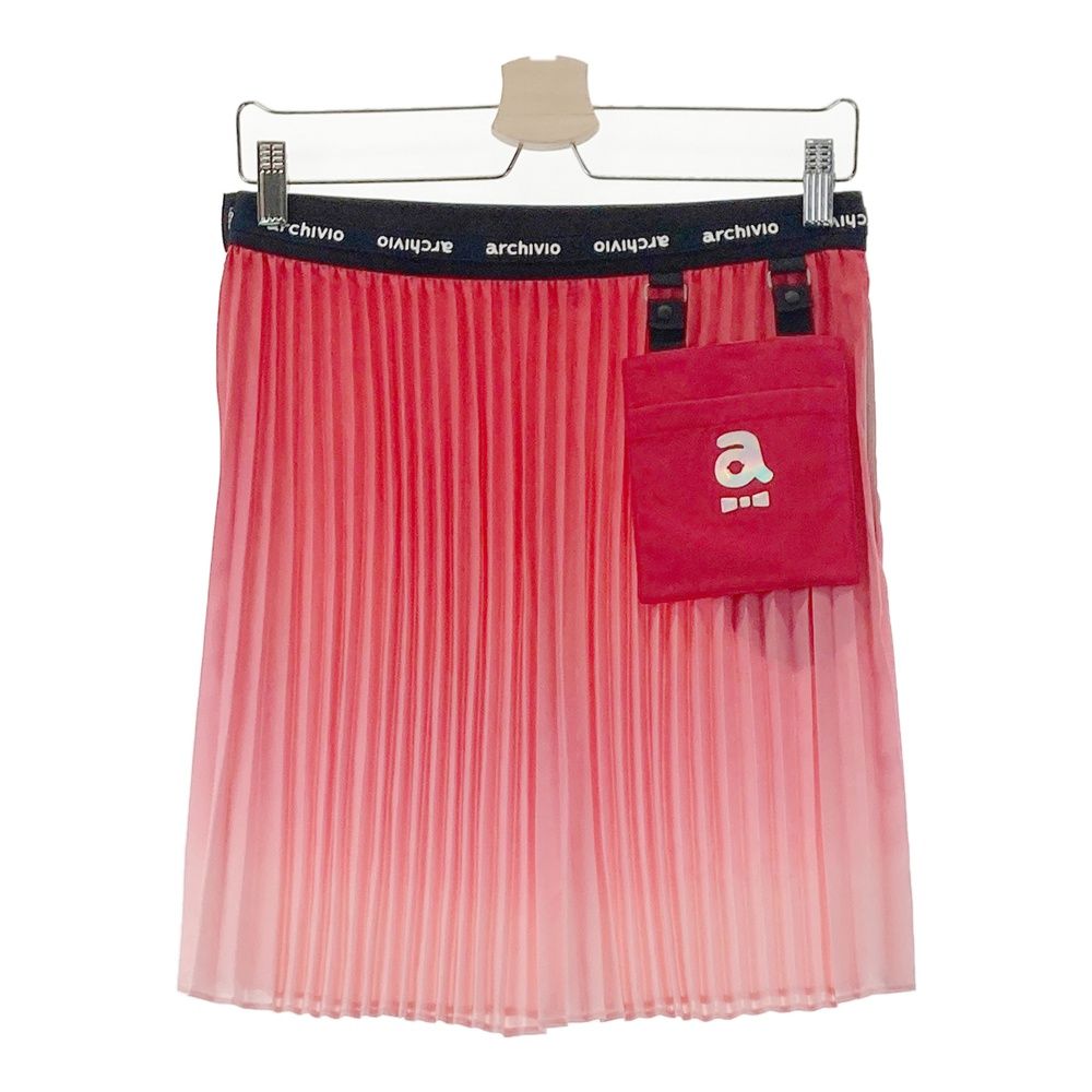 サイズ 38 アルチビオ プリーツスカート レッド系 ゴルフウェア レディース ストスト